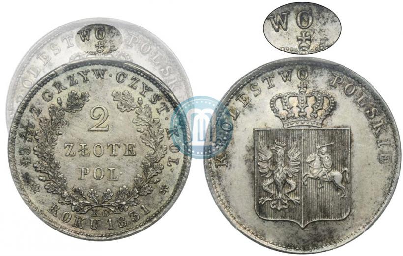 Picture 2 złote 1831 year KG "Polish uprising"