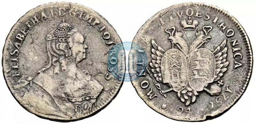 Picture 24 kopecks 1757 year  "For Livonia"