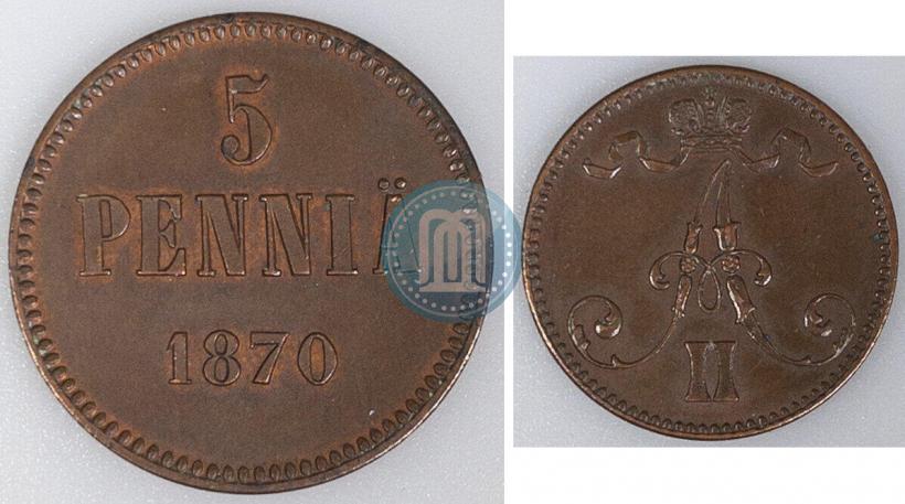 Picture 5 pennia 1870 year  