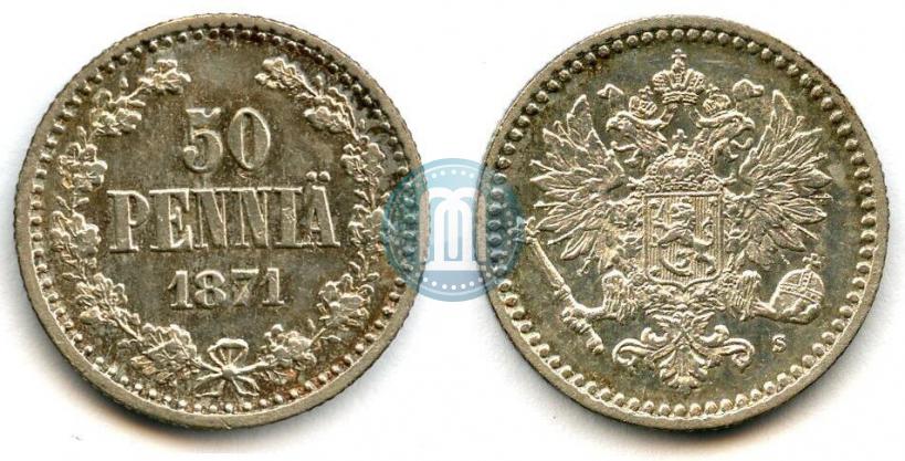 Фото 50 пенни 1871 года S 