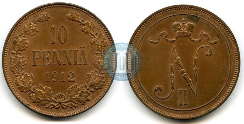 Picture 10 pennia 1912 year  