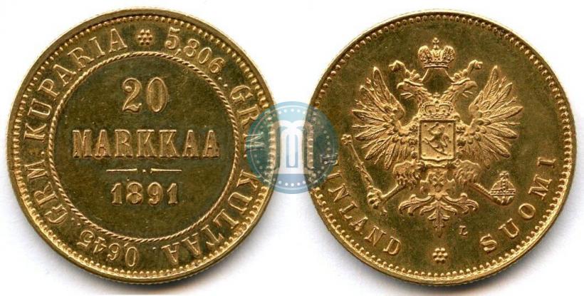 Picture 20 markkaa 1891 year L 