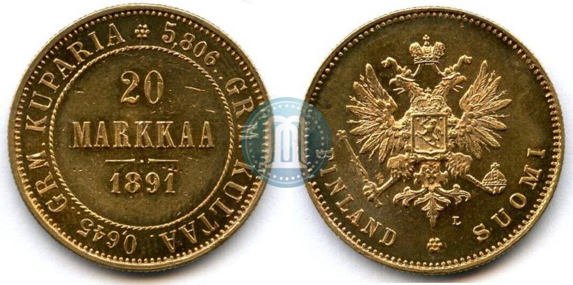 Picture 20 markkaa 1891 year L 