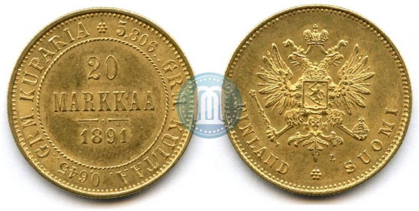 Picture 20 markkaa 1891 year L 
