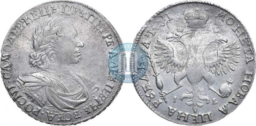 Фото 1 рубль 1719 года OK-IL-L "Портрет в латах"