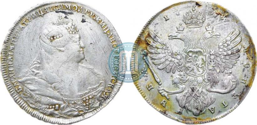 Фото 1 рубль 1738 года  "Московский тип"