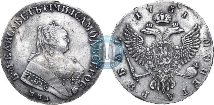 Фото 1 рубль 1751 года ММД 