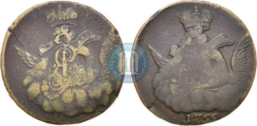 Picture 1 kopeck 1755 year  
