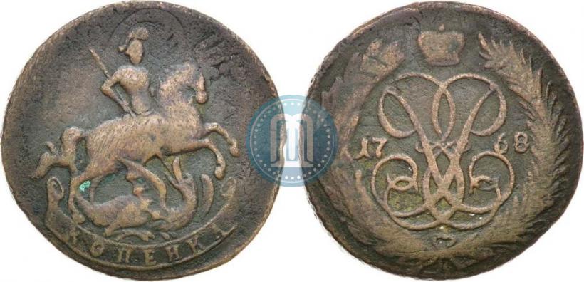 Picture 1 kopeck 1758 year  