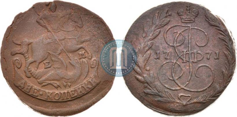 Picture 2 kopecks 1771 year ЕМ 