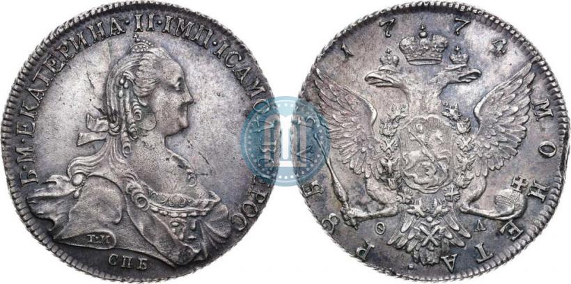 Фото 1 рубль 1774 года СПБ-ФЛ 