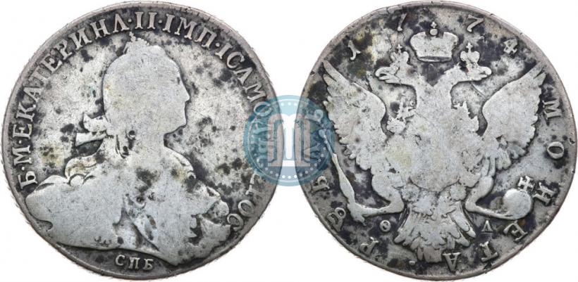 Picture 1 rouble 1774 year СПБ-ФЛ 
