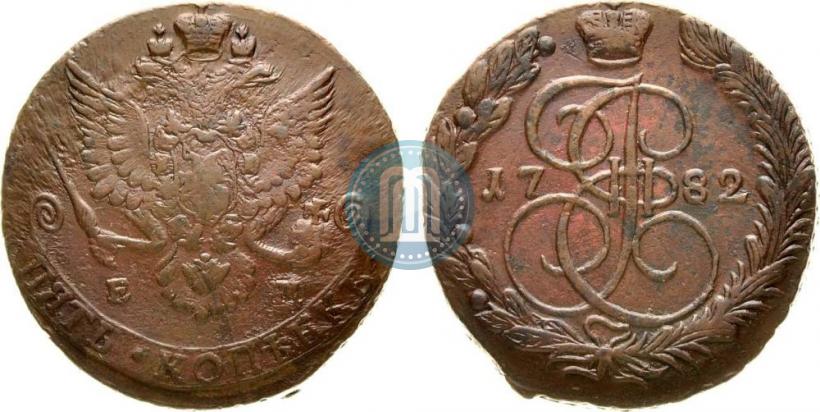 Фото 5 копеек 1782 года ЕМ 