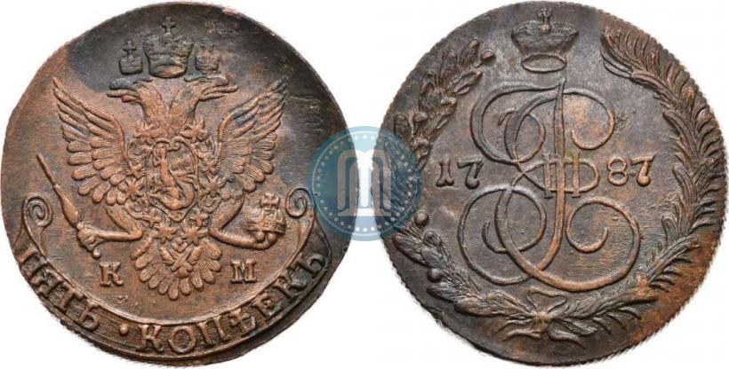 Фото 5 копеек 1787 года КМ 
