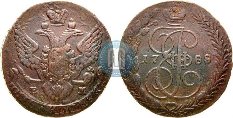 Picture 5 kopecks 1788 year ЕМ 
