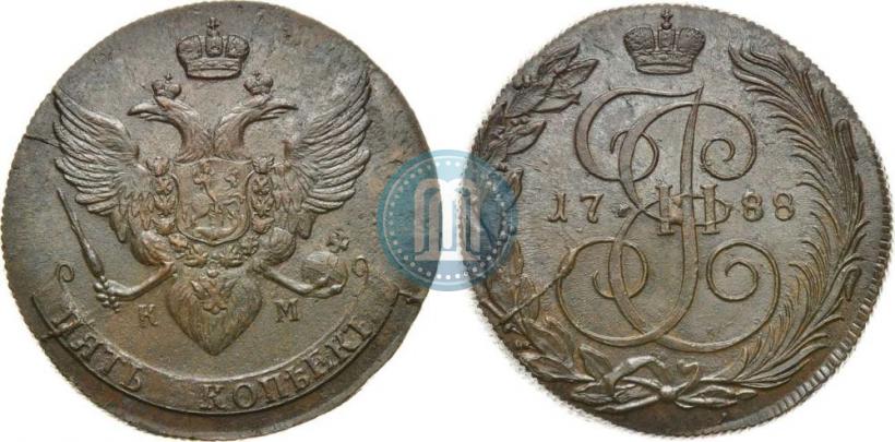 Фото 5 копеек 1788 года КМ 