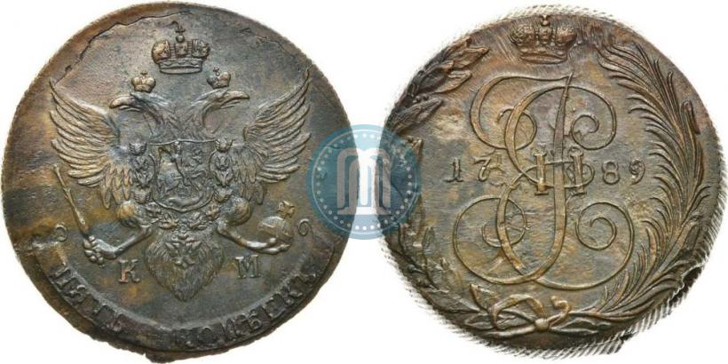 Фото 5 копеек 1789 года КМ 