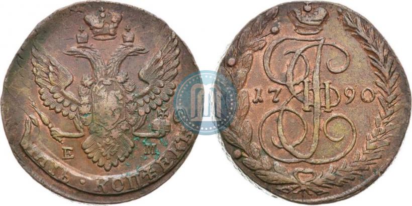 Фото 5 копеек 1790 года ЕМ 