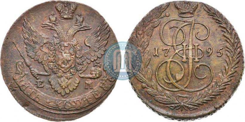 Picture 5 kopecks 1795 year ЕМ 