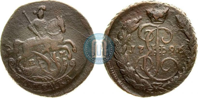 Picture 1 kopeck 1796 year ЕМ 