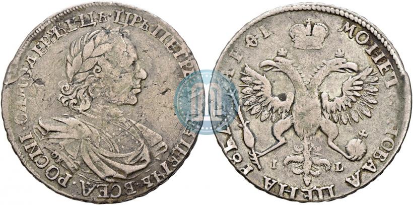 Picture 1 rouble 1719 year OK-IL-L "Portrait in armour"