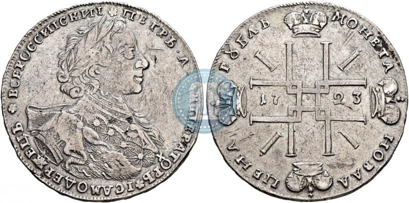 Picture 1 rouble 1723 year OK "Portrait with ermine mantle"