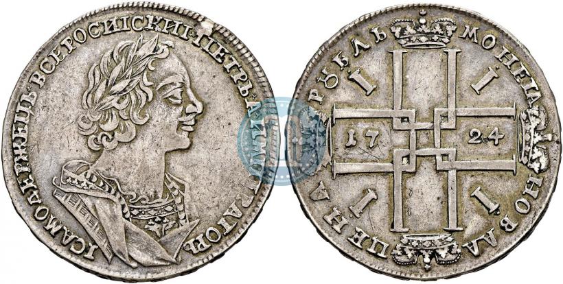 Фото 1 рубль 1724 года  "Портрет в античных доспехах"
