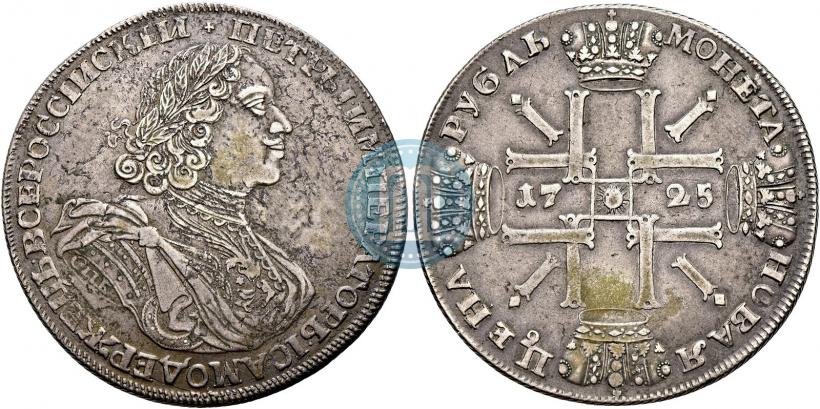 Picture 1 rouble 1725 year СПБ "Sun rouble, portrait in armour"