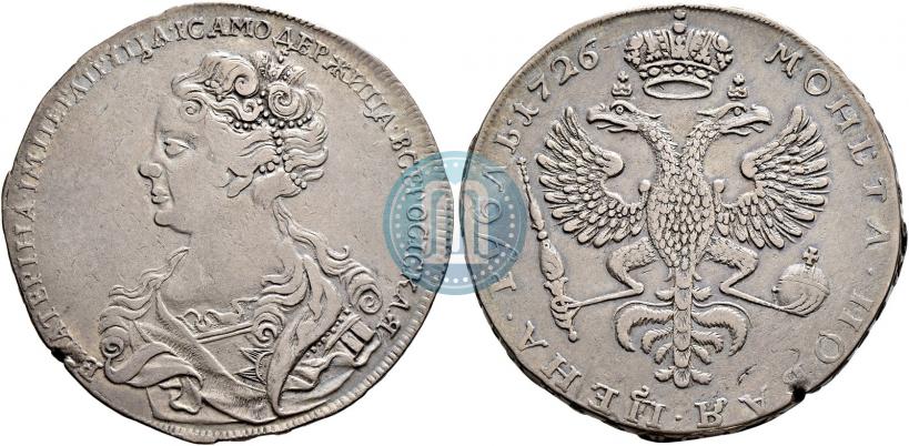Picture 1 rouble 1726 year  "Moscow type, portrait turned to the left"