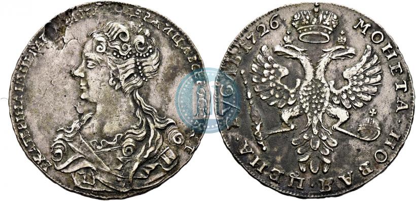 Picture 1 rouble 1726 year  "Moscow type, portrait turned to the left"