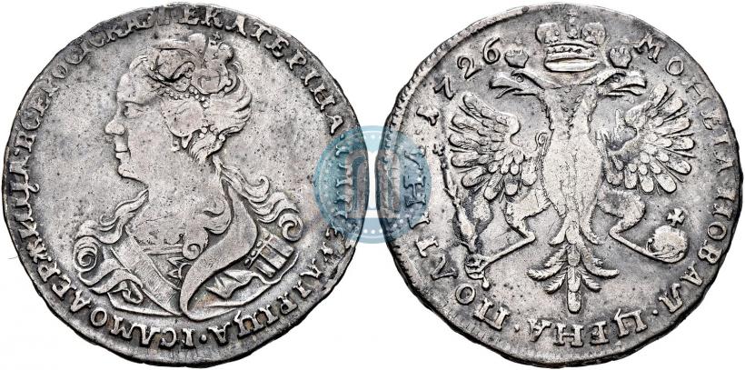 Picture Poltina 1726 year  "Moscow type, portrait turned to the left"