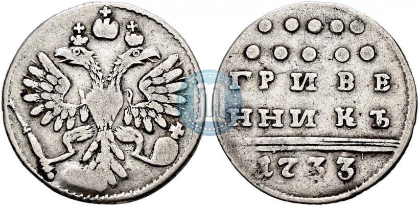 Фото Гривенник 1733 года  