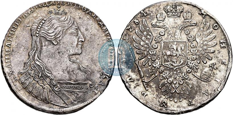 Фото 1 рубль 1734 года  "Тип 1735 года"