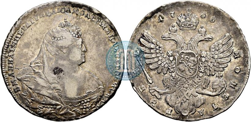 Picture 1 rouble 1738 year  "Moscow type"