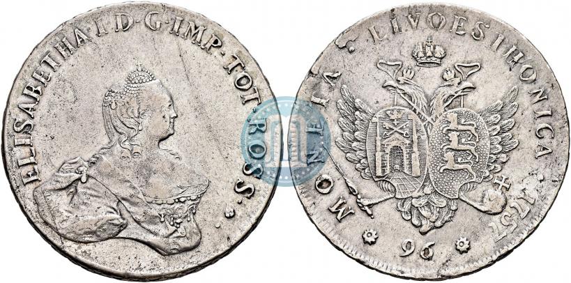 Picture 96 kopecks 1757 year  "For Livonia"