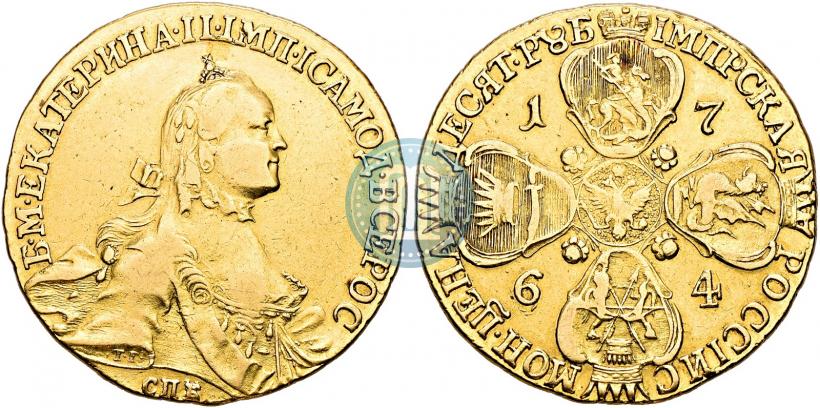 Picture 10 roubles 1764 year СПБ 