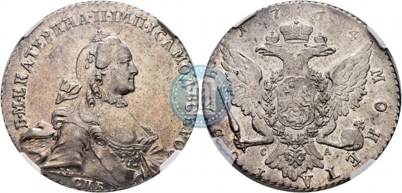 Picture 1 rouble 1764 year СПБ-СА 