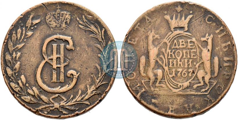 Picture 2 kopecks 1767 year  