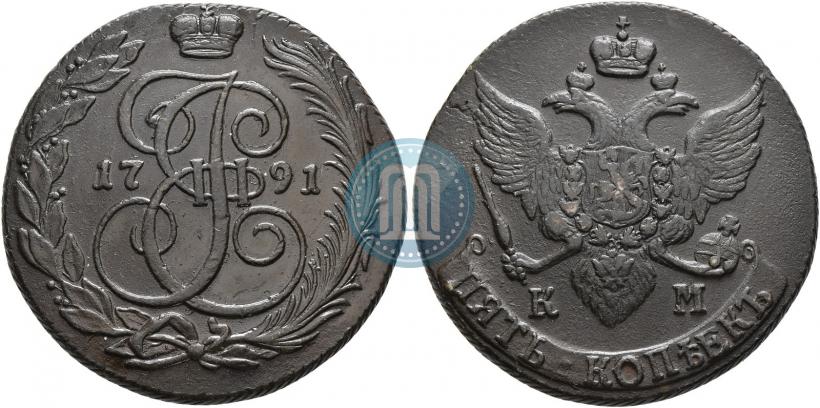 Picture 5 kopecks 1791 year КМ 