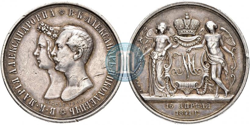 Picture Medal 1841 year H. GUBE. FECIT "In the memory of the wedding of the crown prince"