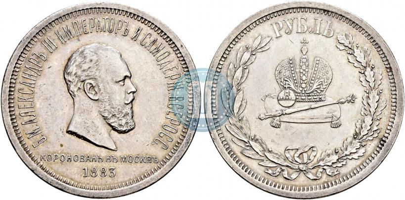 Picture 1 rouble 1883 year ЛШ "On the Coronation of Emperor Alexander III"