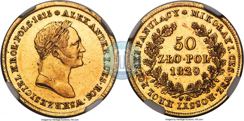 Picture 50 złotych 1829 year FH 