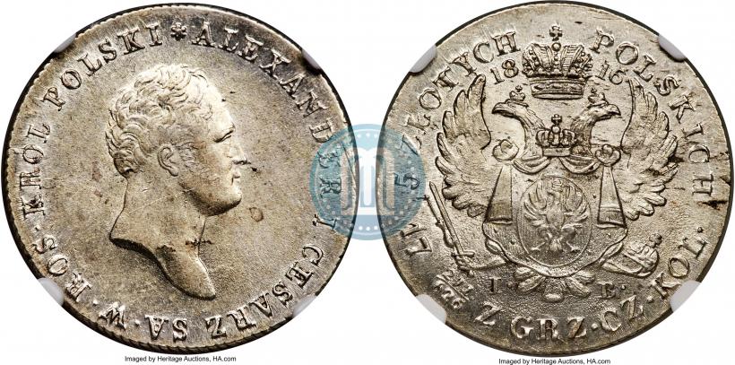 Picture 5 złotych 1816 year IB 