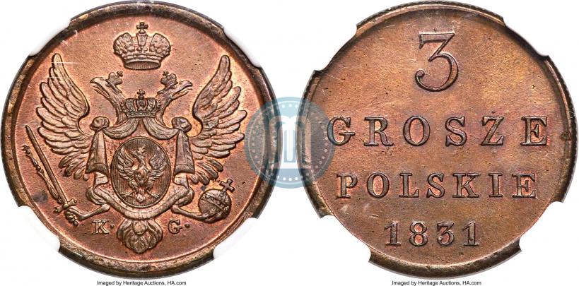 Фото 3 гроша 1831 года KG 