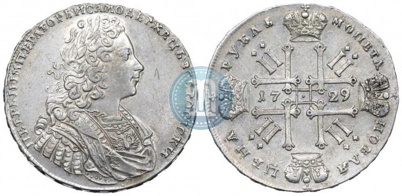 Фото 1 рубль 1729 года  "Тип 1727"
