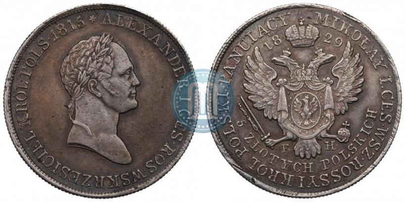 Picture 5 złotych 1829 year FH 