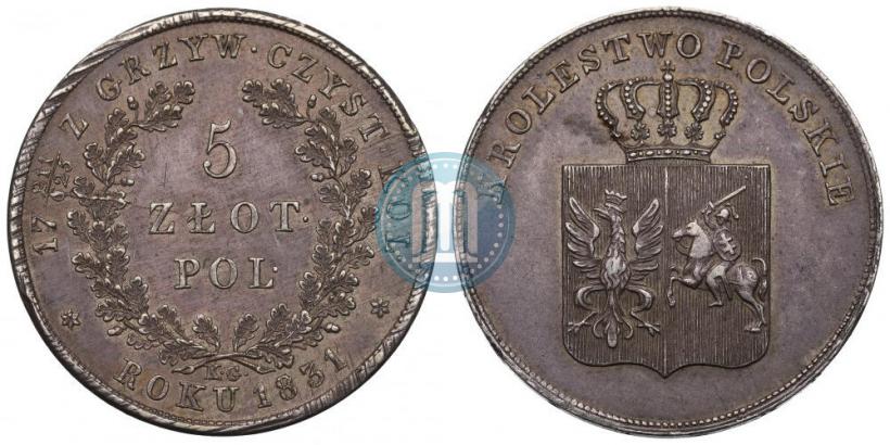 Picture 5 złotych 1831 year KG "Polish uprising"