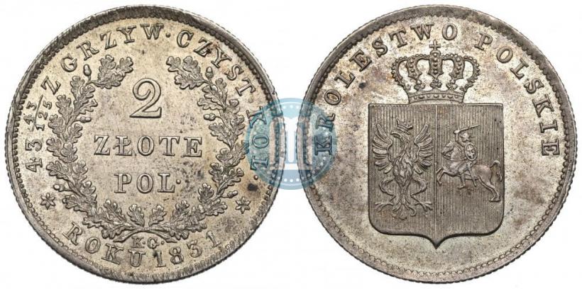 Picture 2 złote 1831 year KG "Polish uprising"