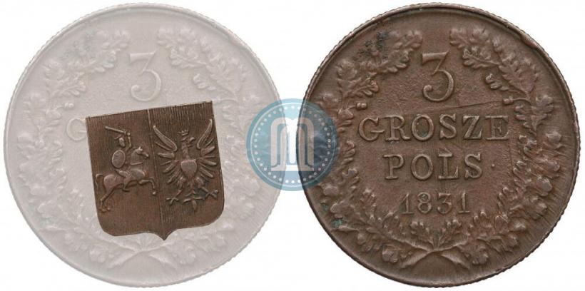 Picture 3 grosze 1831 year KG "Polish uprising"