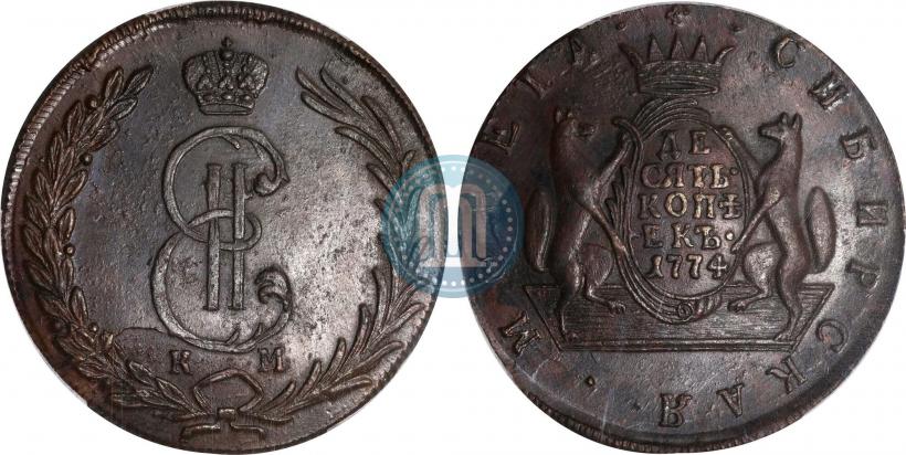 Фото 10 копеек 1774 года КМ 